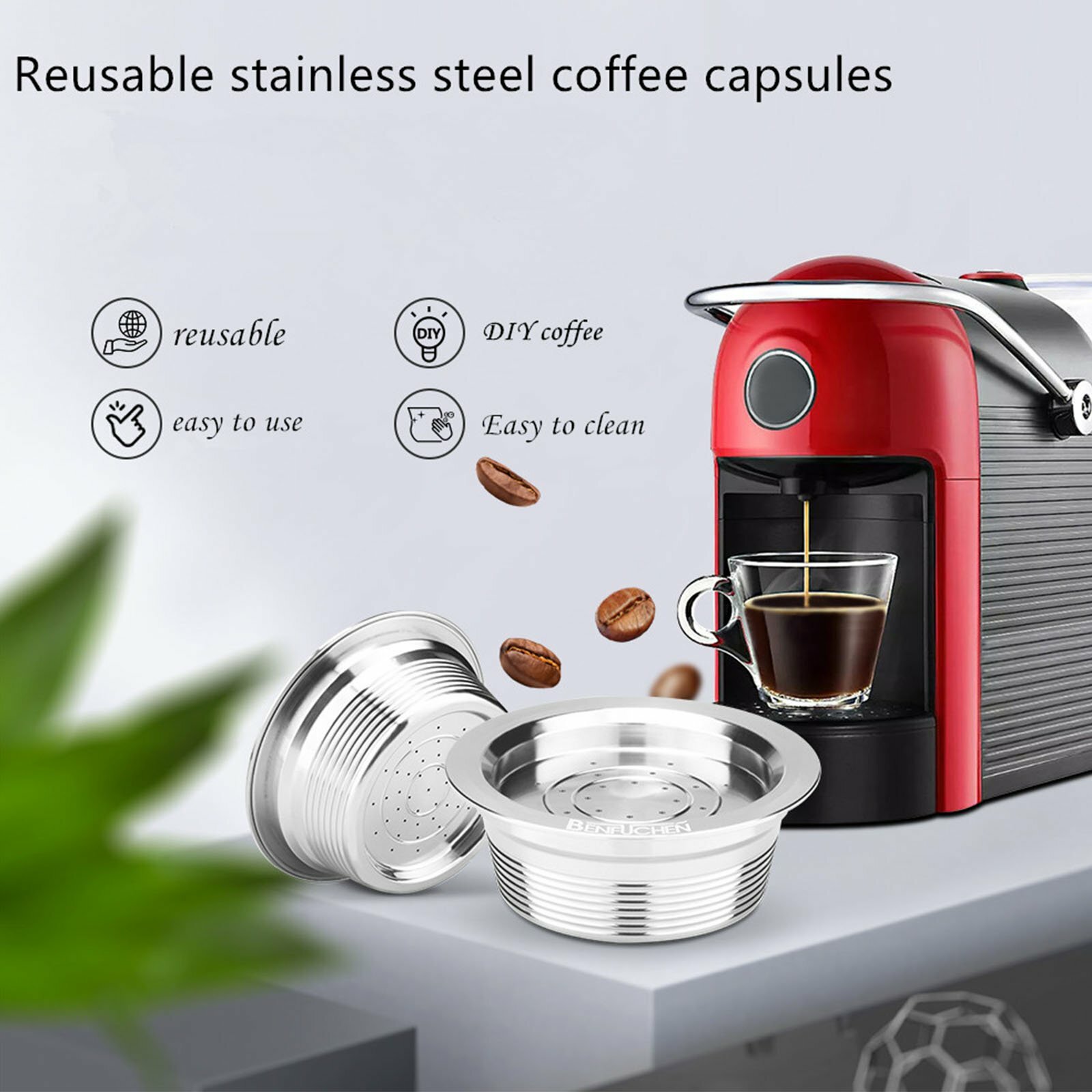 Metal Coffee Reusable Capsules Filter Pods For LAVAZZA A MODO MIO JOLIE