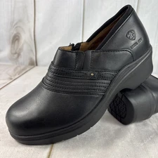 Ariat Safety Toe Black Leather Clog Composite Toe Women 9 B