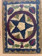 PRIMITIVE PUNCHNEEDLE EMBROIDERY PATTERN, CRAFTS PUNCH NEEDLE STAR