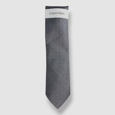 Calvin Klein Men's Gray Dotted Silk Tie 58x3
