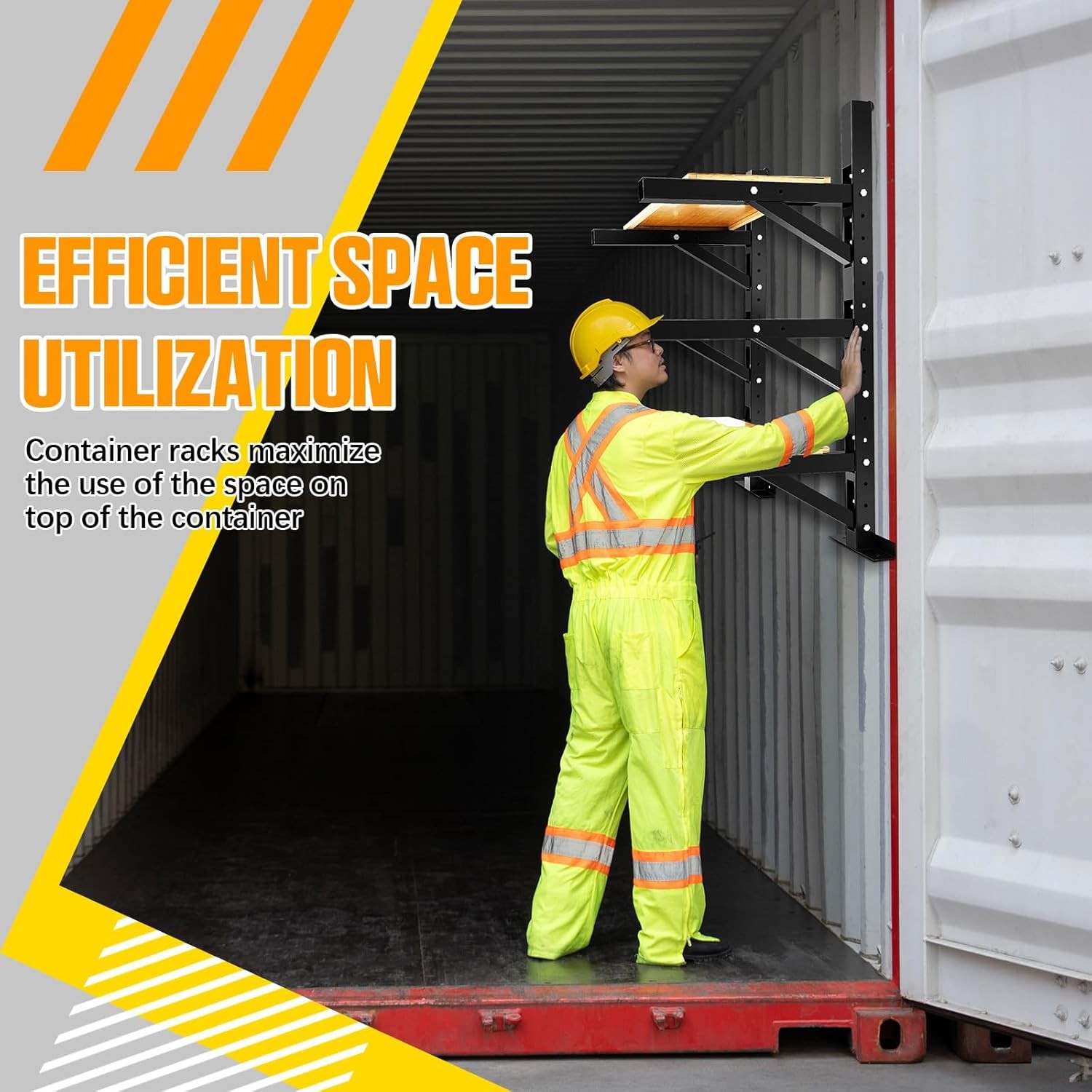 2 Pack Shipping Container Shelving Accessories Adjustable Heavy black, gray 