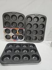 Premium Nonstick 12 Cup Muffin Pan GoodCook Bradshaw International Inc Lot Of 3
