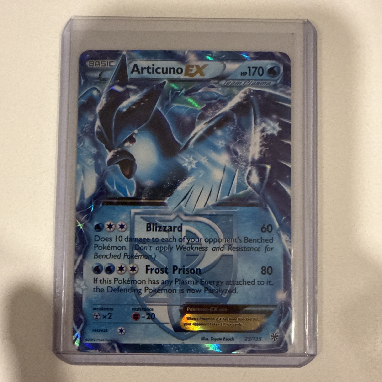 Pokémon TCG Articuno EX Ultra Rare Holo Card Plasma Storm 25/135