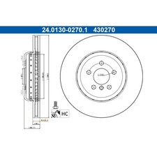 Bremsscheibe ATE 24.0130-0270.2 (2 Stk.) f�r BMW 7er X3