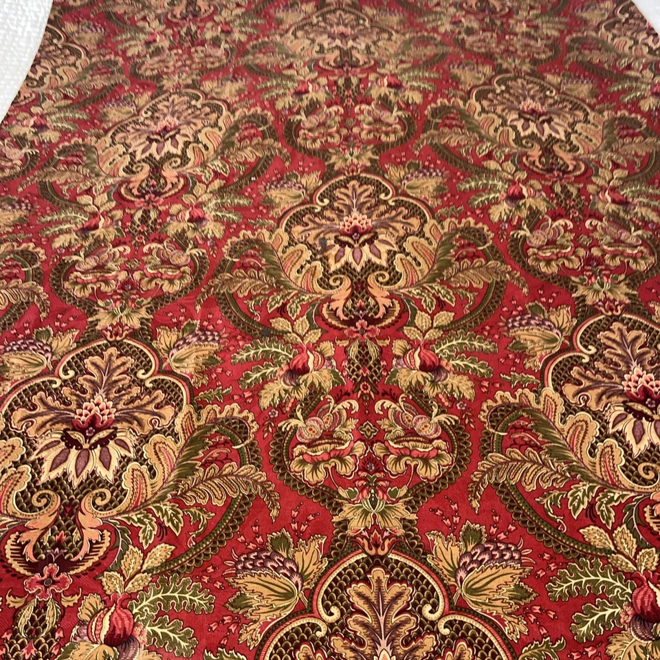 Raymond Waites Floral Tablecloth  Rectangular 49x100”CUSTOM Red green - Image 4 of 4