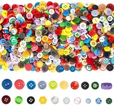 1000 Pcs Resin Buttons, Assorted Sizes Round Craft Buttons for Sewing DIY Crafts