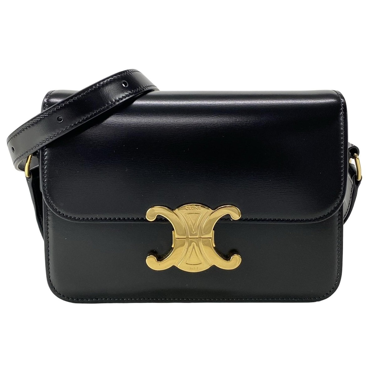 Celine Teen Triomphe Small Shoulder Bag Black x6_0521 | eBay