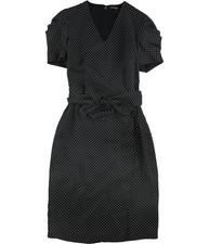 Ralph Lauren Womens Polka Dot Sheath Dress, Black, 4