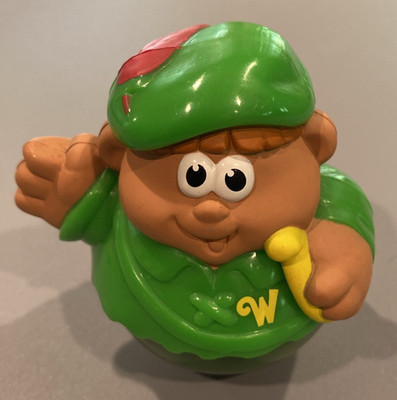 Playskool Weebles Wobbly Boy Brown Hair Green Hat And Shirt 2004