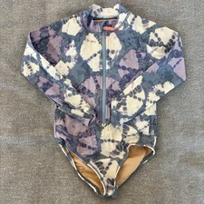 CrewCuts Rash Guard Long Sleeve Swimsuit, Size 3, UPF 50 Zip Tie Dye JCrew