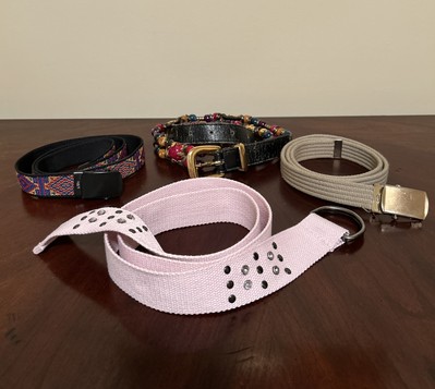 Women's Belts, Leather, Canvas Size M/L 34'' Multi Color Beads Unique