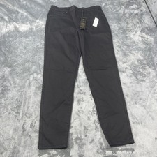 DG2 Diane Gilman Pants Womens Medium Black Denim Stretch Light Wash Straight NEW