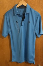 Under Armour Polo Shirt Mens Small Mesh Blue