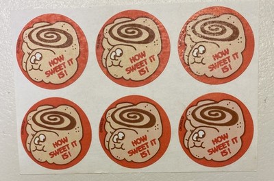 MATTE Vintage TREND Scratch Sniff Sticker Sheet. Cinnamon Roll