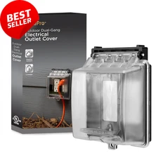 Outdoor Electrical Outlet Cover Dual Gang Weatherproof Enclosure Black 82614-T1