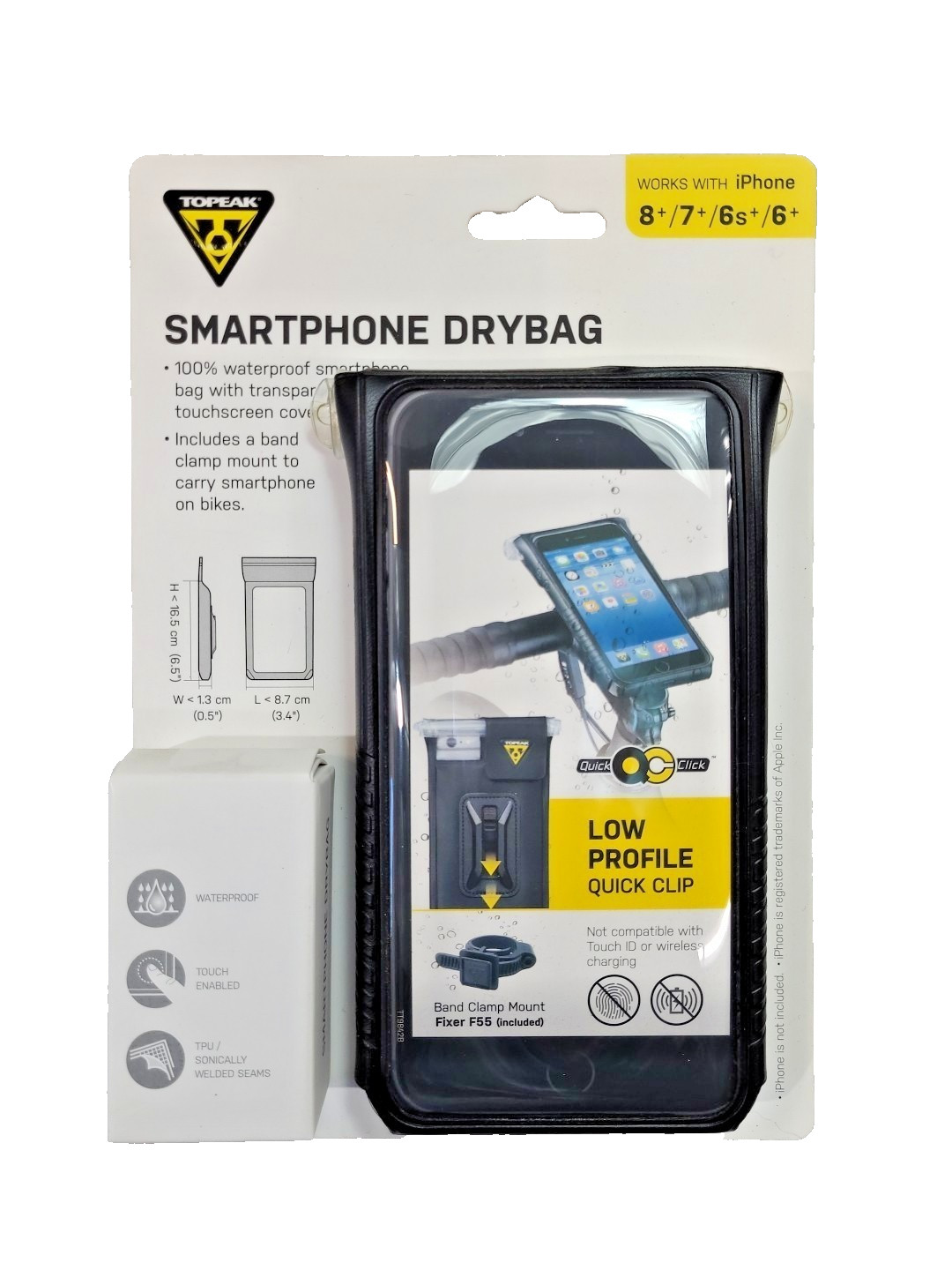 Topeak TT9842B Smartphone Drybag- Fits: 8+/7+/6s+/6+/ 6.5H x