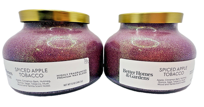 Better Homes & Gardens Spiced Apple Tobacco 1-Wick Candle 12 oz x2