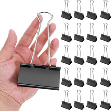 20 Pack 3 Inch Jumbo Binder Clips, Heavy Duty Extra Large Paper Clamps for Offic