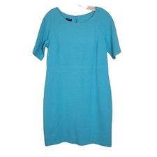 Talbots Turquoise Women's Short Sleeve Midi Dress Tailored & Timeless Size 10P