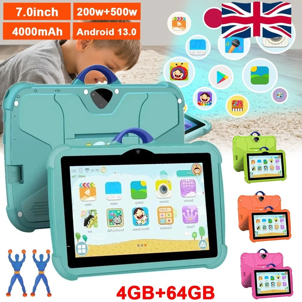 2025 Kids Tablet 7 Inch, Android, 4GB+64GB Storage, Bundle, WIFI, Free Case NEW - Image 2 of 4