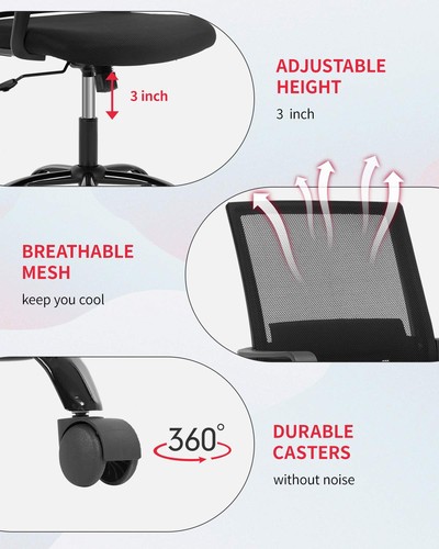 Office Chair Ergonomic Desk Task Chair Mesh Computer Chair Mid-Back Mesh Home... - Picture 6 of 7