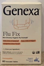 Homeopathic Flu Fix Organic Chewable Tablets Non Drowsy 60 Count EXP. 03/2028