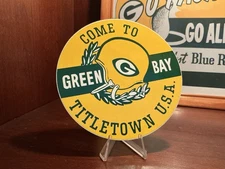 Green Bay Packers Sticker ,TITLETOWN  Large Impressive 5 Inches Diameter