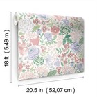 Disney Princess Watercolor Floral Kids' Peel and Stick Wallpaper Purple