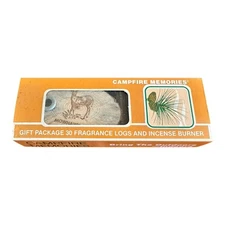 Vintage Sealed Campfire Memories Montana Made - Incense Logs & Burner Cedar Wood