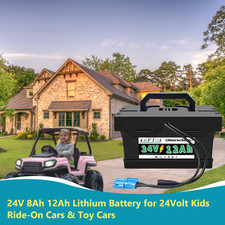 24V Lithium Battery 24Volt 12Ah 8Ah Kids Ride-On Toy Cars Replacement Battery