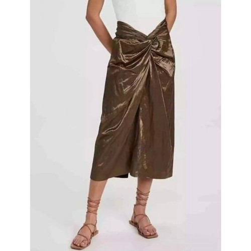 Stunning VINCE Cottonwood Metallic Twist Front Skirt Size 2
