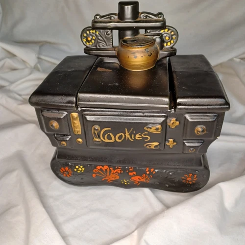 Vintage McCoy Pottery MCM Black Cook Stove Kitchen/Cookie Jar - Free Shipping