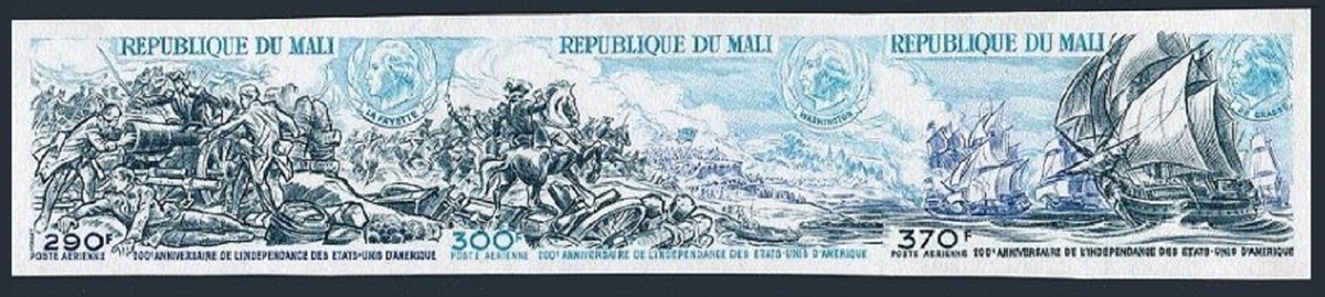 【中古】 Compil Mali Mali C254-C256a imperf strip,MNH.Michel 499-501B. USA-200,1976
