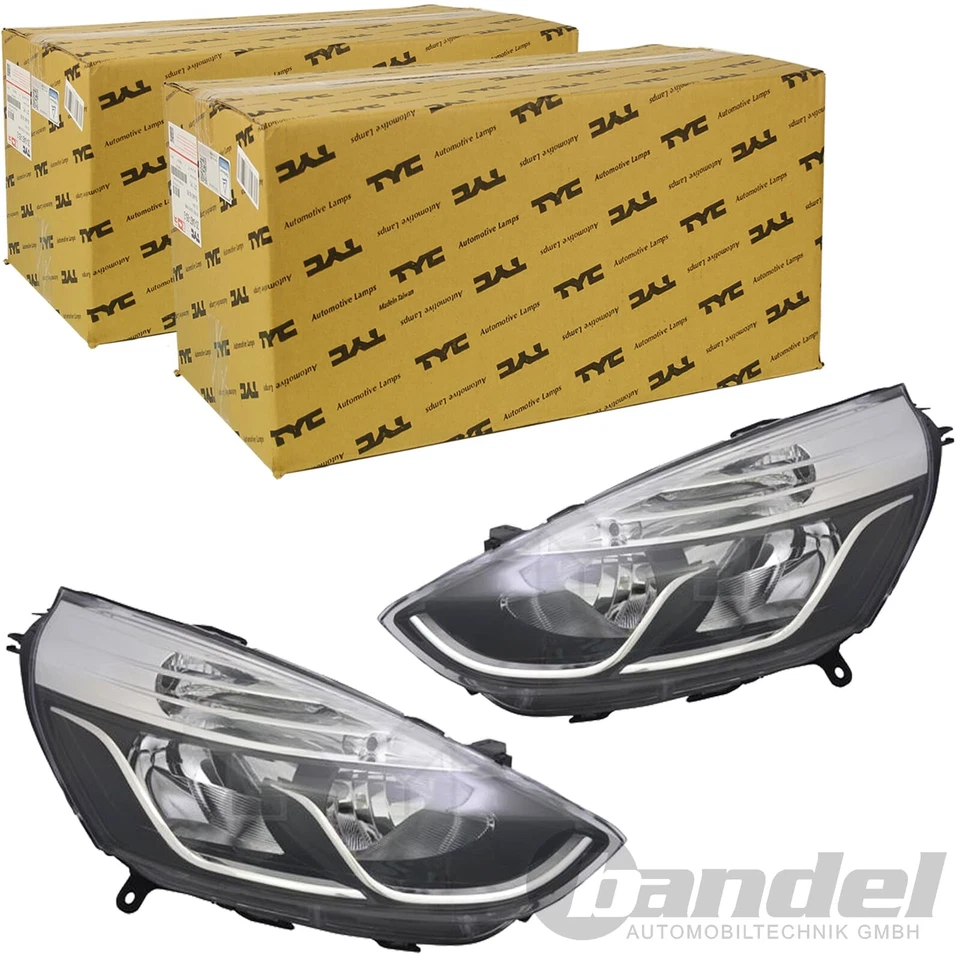 2X TYC H7/H1 PHARE GAUCHE+DROIT CHROMÉ Pour RENAULT CLIO IV Jusqu'à 07.2016 - Photo 1/1
