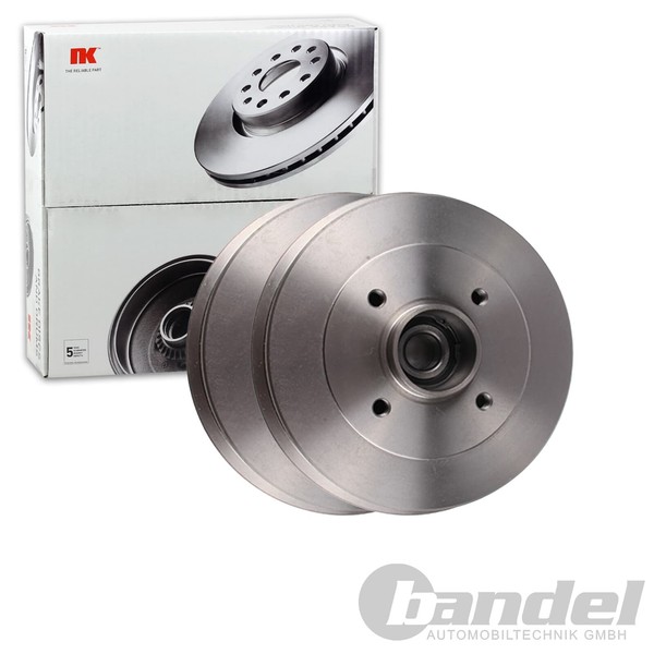 2X Nk Ø 203Mm Bremstrommeln Satz Hinten Passend FüR Renault Clio | 253936-image