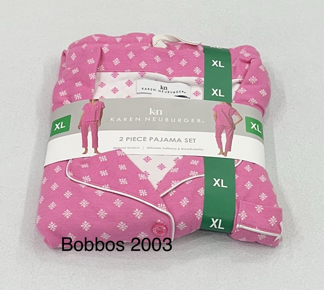 Karen Neuburger Women's 2-Piece Natural Stretch Pajama Set, Pink, Size XL