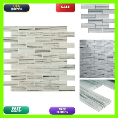 MSI Malta Cliffs 2x6 in. Subway Glossy Glass Mosaic Tile for Kitchen Backsplash