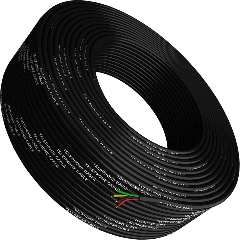 Durable 26 AWG Phone Cable 300ft Roll - PVC Shielded for Enhanced Signal Quality - Image 3 of 4