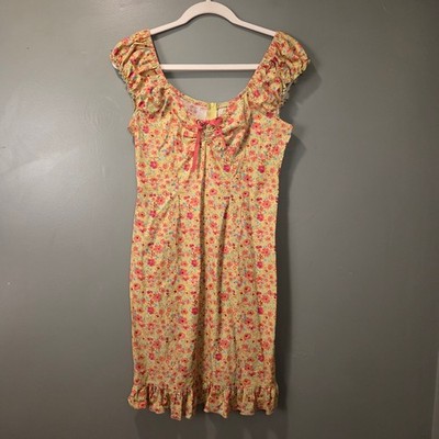 Vintage DBY Ltd Women's Mini Dress Size 5/6 Floral Print Cottage Fairy Y2k
