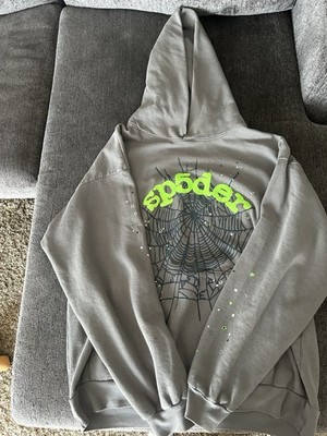 Sp5der Men's Hoodie Slate Grey XL Brand New Never Worn Authentic