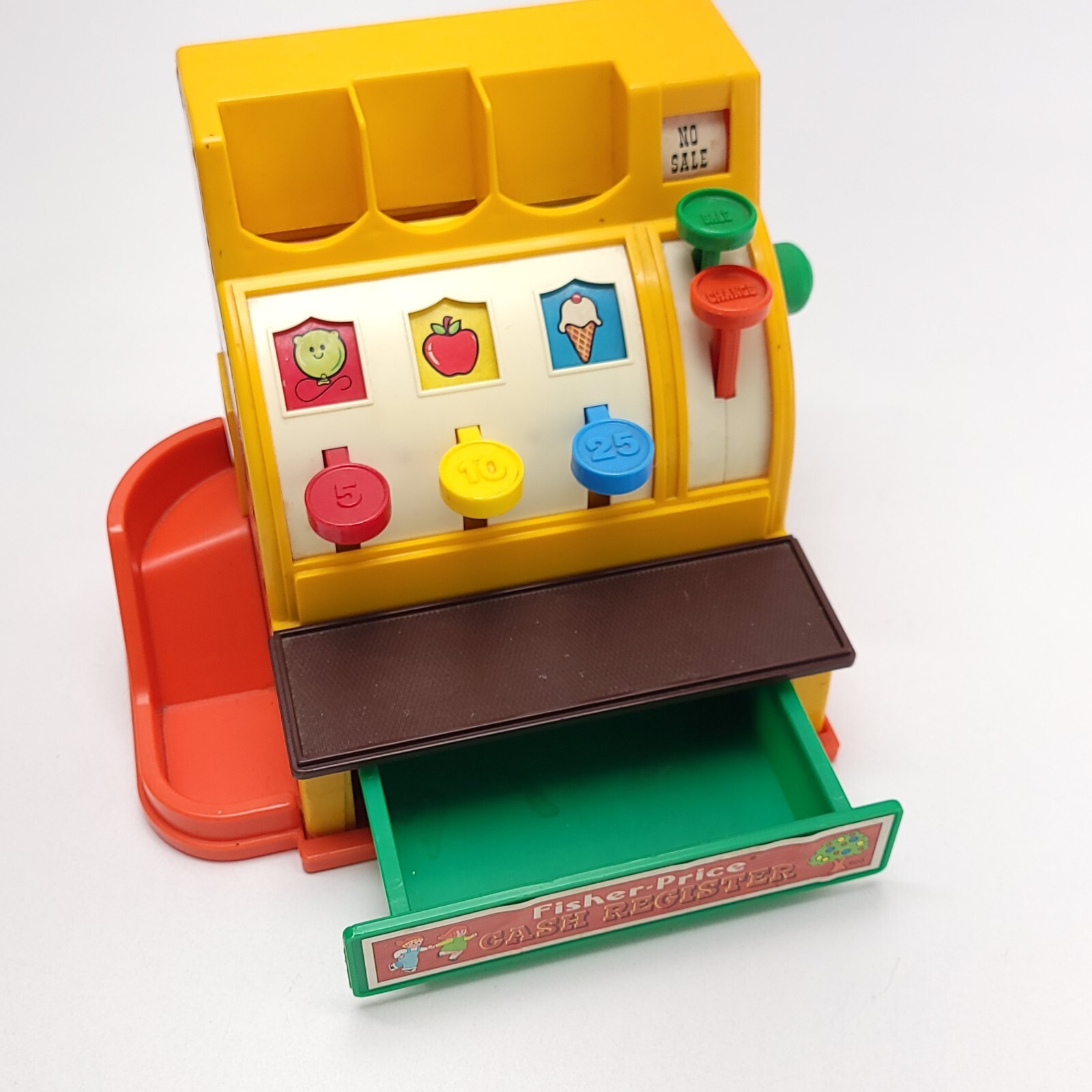 как выглядит Vintage Fisher Price Cash Register Toy 1974 Working фото