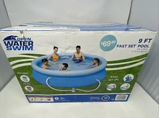 BESTWAY OPEN WATER SWIM 9' Fast Set Inflatable Swimming Pool W/ Filter Pump NEW