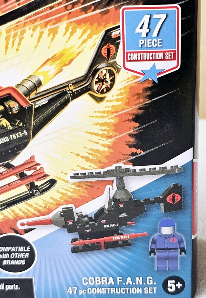 G.I. Joe Cobra F.A.N.G. 47 Pc Construction Set Helicopter Hasbro New Military - Image 2 of 4