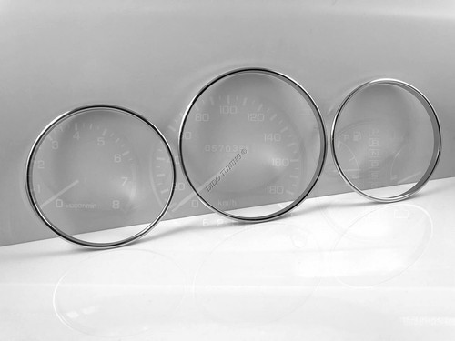 Anillos de corte calibre cromado de aluminio pulido 3 piezas para Honda Acura Legend mk1 87-90 - Imagen 2 de 8