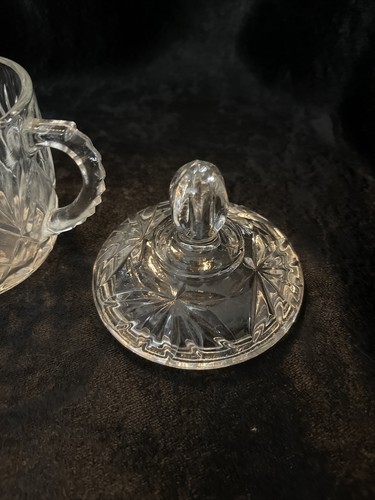 Beautiful ANCHOR HOCKING PRESCUT Clear Glass PINEAPPLE SUGAR BOWL w/LID - Picture 2 of 8