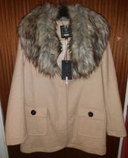 Beautiful Womans Coat Size 16 Lipsy Faux Fur Genuine
