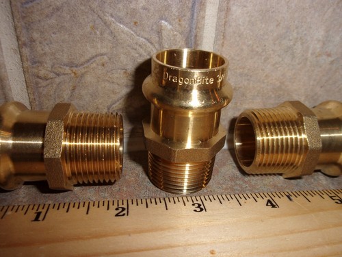 New Set of 3 DragonBite Copper adapter 3/4" PRC cUPC NSF/ANSI/CAN 61 PW LP male
