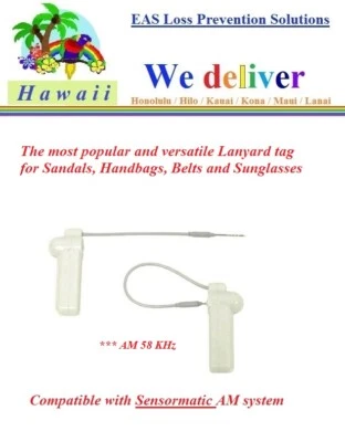 To Hawaii -200 pcs EAS 58 KHz AM Sensormatic Compatible Anti Theft Lanyard Tag
