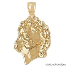 New 14k Yellow Gold Jesus Pendant