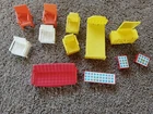 Vintage 1966 Mattel Plastic Furniture 12 Lot Preowned Good Condition